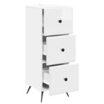 vidaXL Armoire à tiroirs Blanc brillant 33 x 34 5 x 90 cm