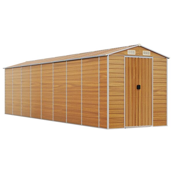 vidaXL Abri de jardin marron clair 191x725x198 cm acier galvanisé