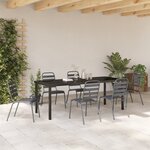 vidaXL Set de salle à manger de jardin 7 pièces Acier gris foncé