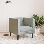 vidaXL Fauteuil Chesterfield Gris clair 71 x 74.5 x 70.5 cm Velours
