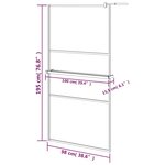 vidaXL Paroi de douche avec étagère Noir 100x195cm Verre ESG&Aluminium