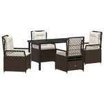vidaXL Ensemble de Jardin 5 Pièces Marron Rattan Poly