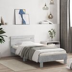 vidaXL Cadre de lit sans matelas avec tête de lit gris béton 75x190 cm