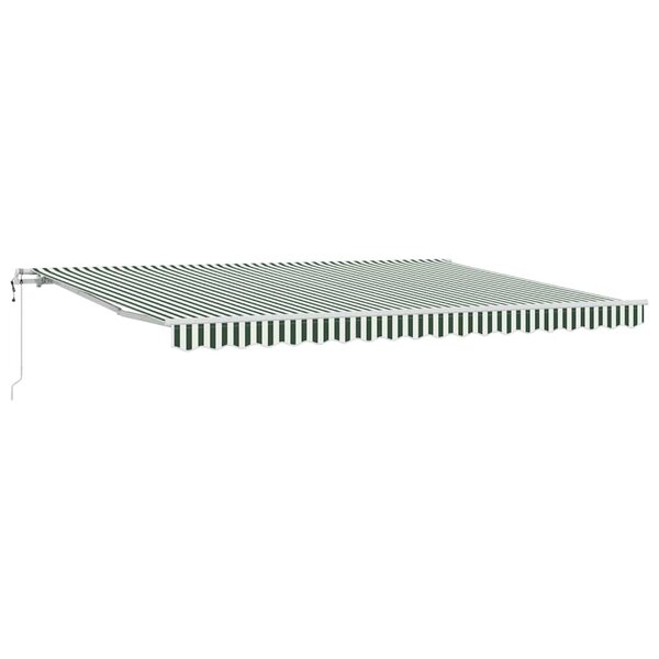 vidaXL Auvent Rétractable 450 × 300 cm Vert et blanc