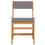 vidaXL Ensemble de balcon avec coussins 3 Pièces bois massif d'acacia