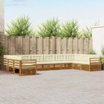 vidaXL Ensembles de canapés 3 pc Naturel et Crème Bois d'Acacia Massif