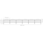 vidaXL Clôture de jardin à dessus en lance Acier (1 25-1 5)x10 2m Noir