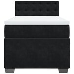 vidaXL Sommier à lattes de lit avec matelas Noir 90x200 cm Velours
