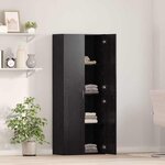 vidaXL Buffet en chêne noir - 60 x 32 x 153 cm - Bois d'ingénierie