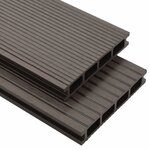vidaXL Planche de terrasse 108 Pièces Marron foncé WPC