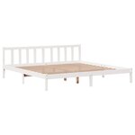 vidaXL Cadre de lit sans matelas blanc 200x200 cm bois massif de pin