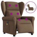 vidaXL Fauteuil inclinable de massage électrique marron tissu