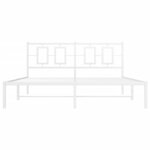 vidaXL Cadre de lit métal sans matelas et tête de lit blanc 150x200 cm