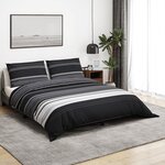 vidaXL Ensemble de housse de couette noir et blanc 260x220 cm Coton