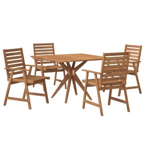 vidaXL Ensemble à manger de jardin 5 Pièces Bois d'acacia solide