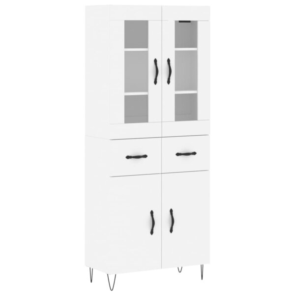 vidaXL Buffet haut Blanc 69 5x34x180 cm Bois d'ingénierie