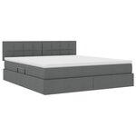 vidaXL Lit avec rangement et matelas Gris foncé 180 x 200 cm