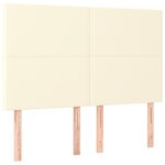 vidaXL Sommier à lattes de lit avec matelas Crème 140x190cm Similicuir