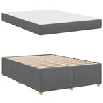vidaXL Cadre de lit avec matelas Gris foncé 140 x 200 cm tissu