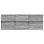 vidaXL Meuble TV mural avec lumières LED sonoma gris 130x31x45 cm