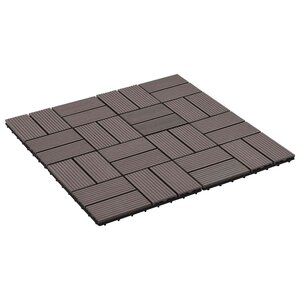 vidaXL Carreau de terrasse 22 Pièces Marron foncé 30 x 30 cm WPC