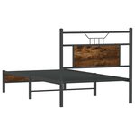 vidaXL Cadre de lit sans matelas chêne fumé 90x190cm bois d'ingénierie