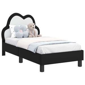 vidaXL Cadre de lit pour tout-petit avec tête de lit Noir 70 x 140 cm