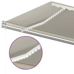 vidaXL Auvent automatique avec capteur de vent et LED 500x300 cm Crème