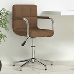 vidaXL Chaise pivotante de bureau Marron Tissu
