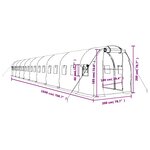 vidaXL Serre avec cadre en acier vert 36 m² 18x2x2 m
