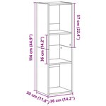 vidaXL Bibliothèque/Meuble TV Blanc 36x30x114 cm Bois d'ingénierie