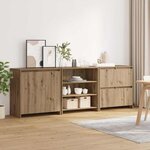 vidaXL Buffets 3 Pièces chêne artisanal 70 x 41 x 75 cm Bois d'ingénierie