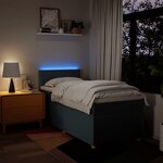 vidaXL Sommier à lattes de lit avec matelas Bleu 90x190 cm Tissu