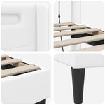 vidaXL Cadre de lit avec bandes LED Blanc 120 x 190 cm Simili cuir
