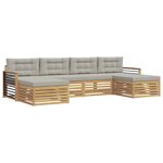 vidaXL Ensemble de canapés d'extérieur 6 pc Blanc et gris clair
