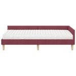 vidaXL Cadre de lit d'angle avec matelas 2 pc Bordeaux 100 x 200 cm
