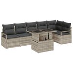 vidaXL Ensemble de canapé de jardin 7 Pièces Gris clair Poly rotin