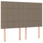 vidaXL Sommier à lattes de lit et matelas et LED Taupe 140x200cm Tissu