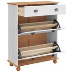 vidaXL Cabinet à chaussures ASKIM Blanc 85x35x108 cm Bois massif pin