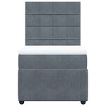 vidaXL Sommier à lattes de lit et matelas Gris foncé 90x200 cm Velours