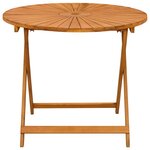 vidaXL Table de jardin pliante Naturel Ø90 x 75 cm