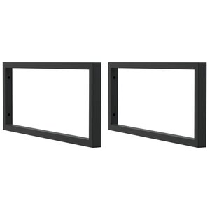 vidaXL Supports d'étagères pour lavabo 2 Pièces noir rectangulaire acier