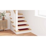 vidaXL Marches d'escalier 15 Pièces Bordeaux 60 x 25 cm Polypropylène