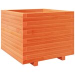vidaXL Jardinière cire marron 60x60x49 5 cm bois de pin massif