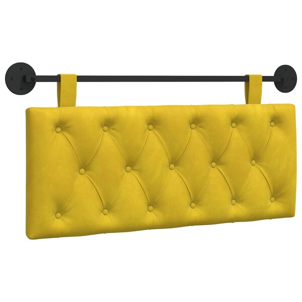 vidaXL Tête de lit suspendue Jaune Velours
