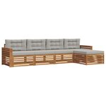 vidaXL Ensemble de canapés d'extérieur 5 pc Gris Naturel et Clair