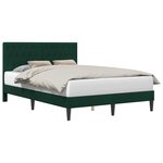 vidaXL Cadre de lit avec tête de lit Vert foncé 160 x 200 cm Velours