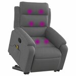 vidaXL Fauteuil de massage inclinable Gris foncé Tissu