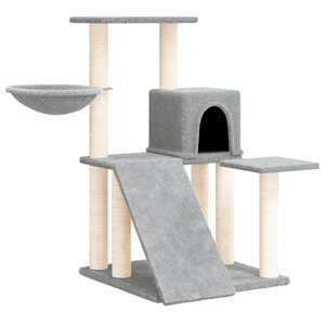 vidaXL Arbre à chat avec griffoirs en sisal Gris clair 82 cm