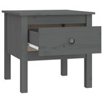 vidaXL Tables d'appoint 2 Pièces Gris 50x50x49 cm Bois massif de pin